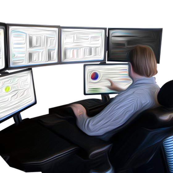 imagen de guardia mirando camaras